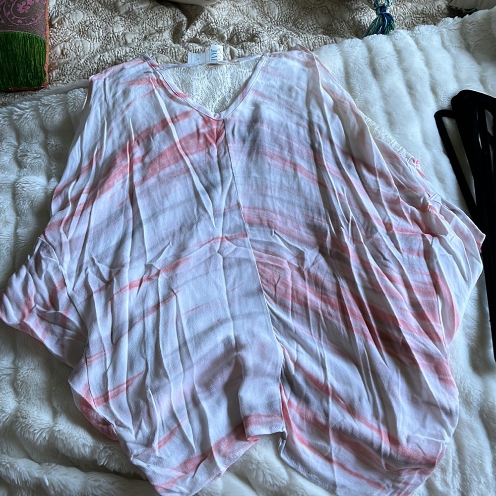 Scrapbook Tie Dye lace back blouse